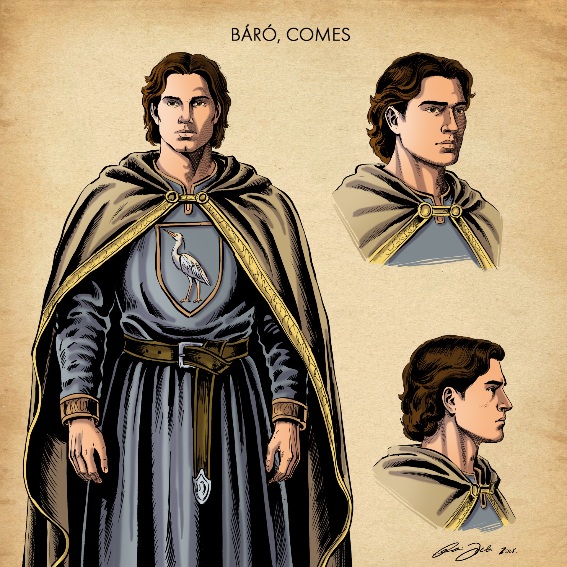 Keresztesek képregényhez készült karakter terv. 