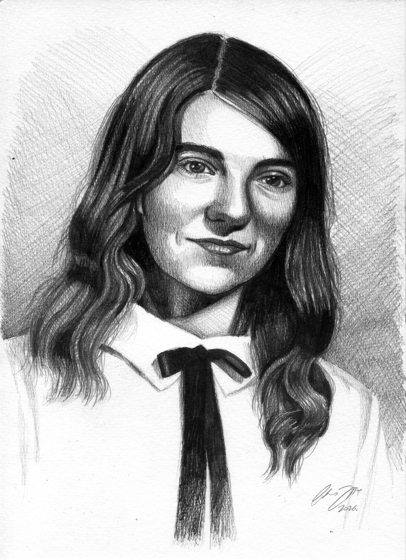 Portré akvarell papírra.